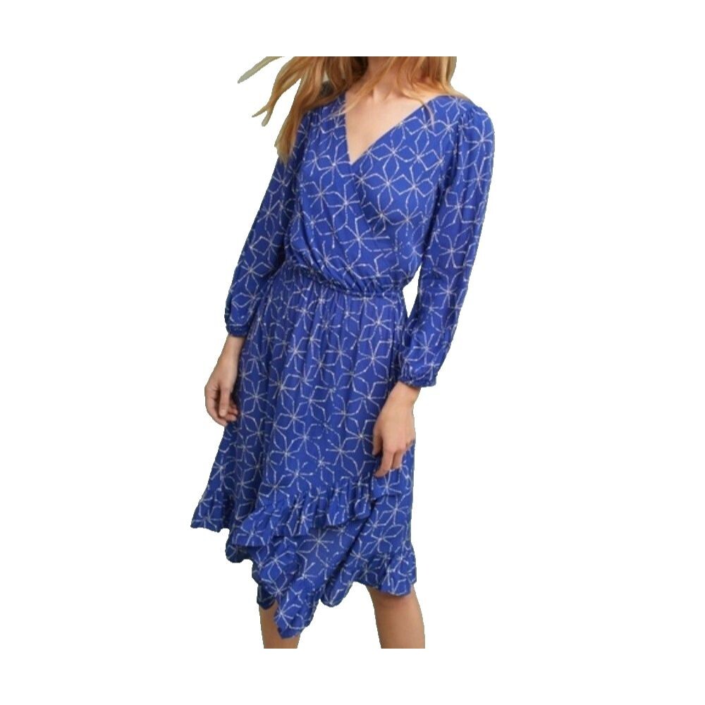 Anthropologie Plenty by Tracy Reese Aleah Dress Blue Elastic Waist Size Small